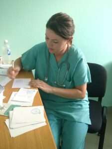 Volunteer at work in hospital