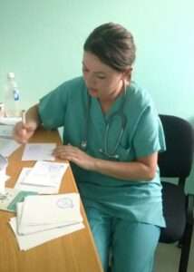 Volunteer at work in hospital